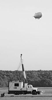 The Spirit of Dubai approaches its motorised mooring mast.