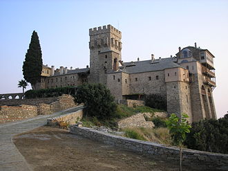 Stavronikita monastery, Mount Athos, Greece (South-East view)