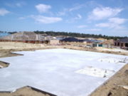 A slab-on-grade foundation