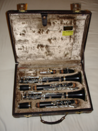 A pair of Boehm-System Soprano Clarinets &ndash; one in B♭ and one in A.