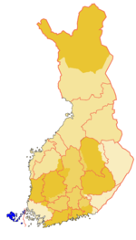 &Aring;land with historical and modern provinces of Finland juxtaposed