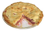 A homemade rhubarb pie
