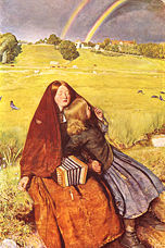 The Blind Girl, oil painting (1856) by John Everett Millais. The rainbow &ndash; one of the beauties of nature that the blind girl cannot experience &ndash; is used to underline the pathos of her condition.