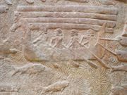 Relief from Assyrian capital of Dur Sharrukin, showing transport of Lebanese cedar (8th century BC)