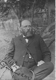 General Piet Cronj&eacute; as a prisoner of war in Saint Helena, 1900-02. He was captured, along with the 2500 men under his command, after the loss of the Battle of Paardeberg.